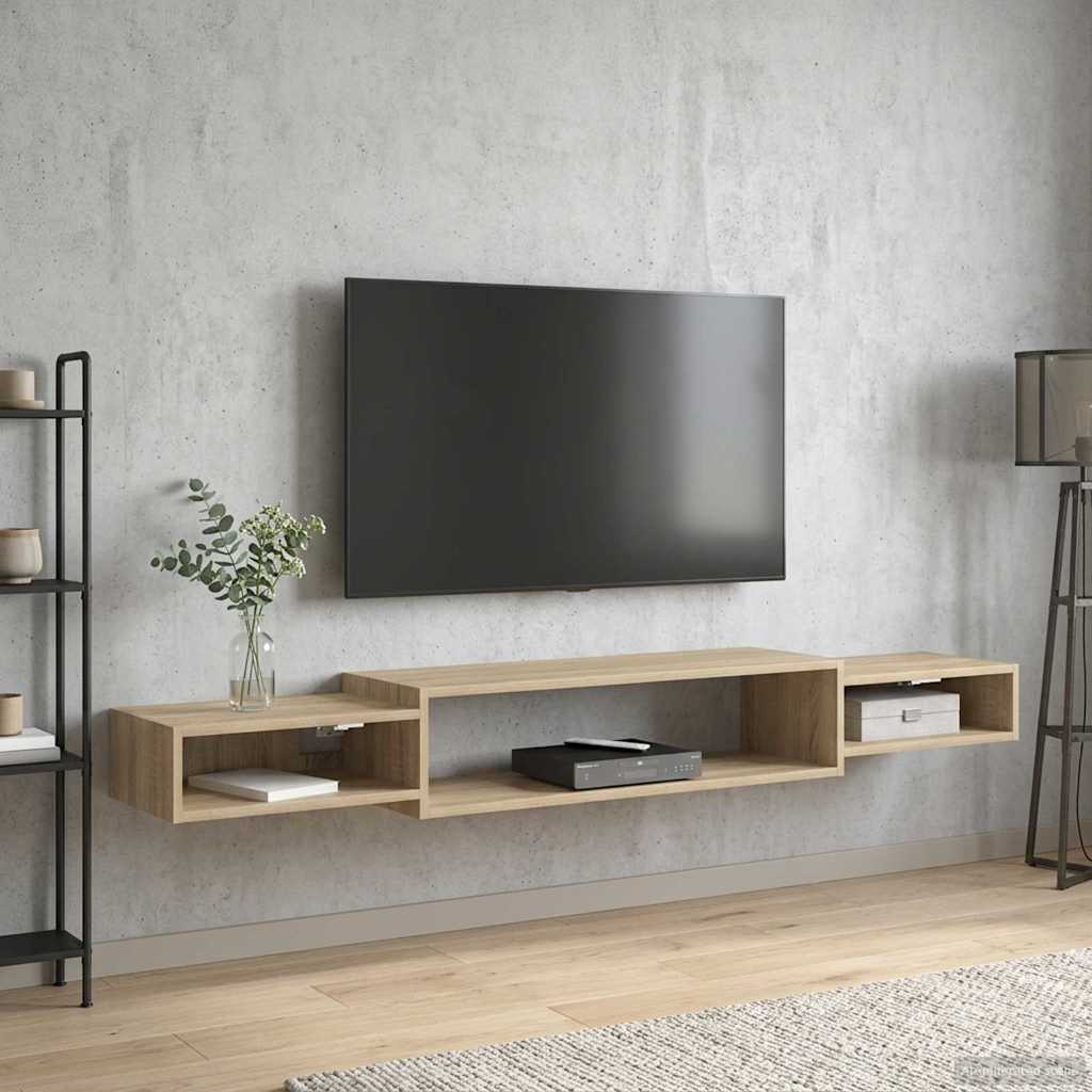 vidaXL Wall-mounted TV Cabinet Wall-Mounted Sonoma Oak 4