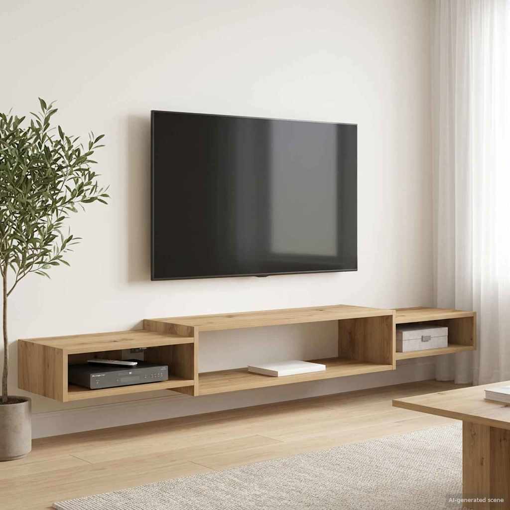 vidaXL Wall-mounted TV Cabinet Wall-Mounted Artisan Oak 4