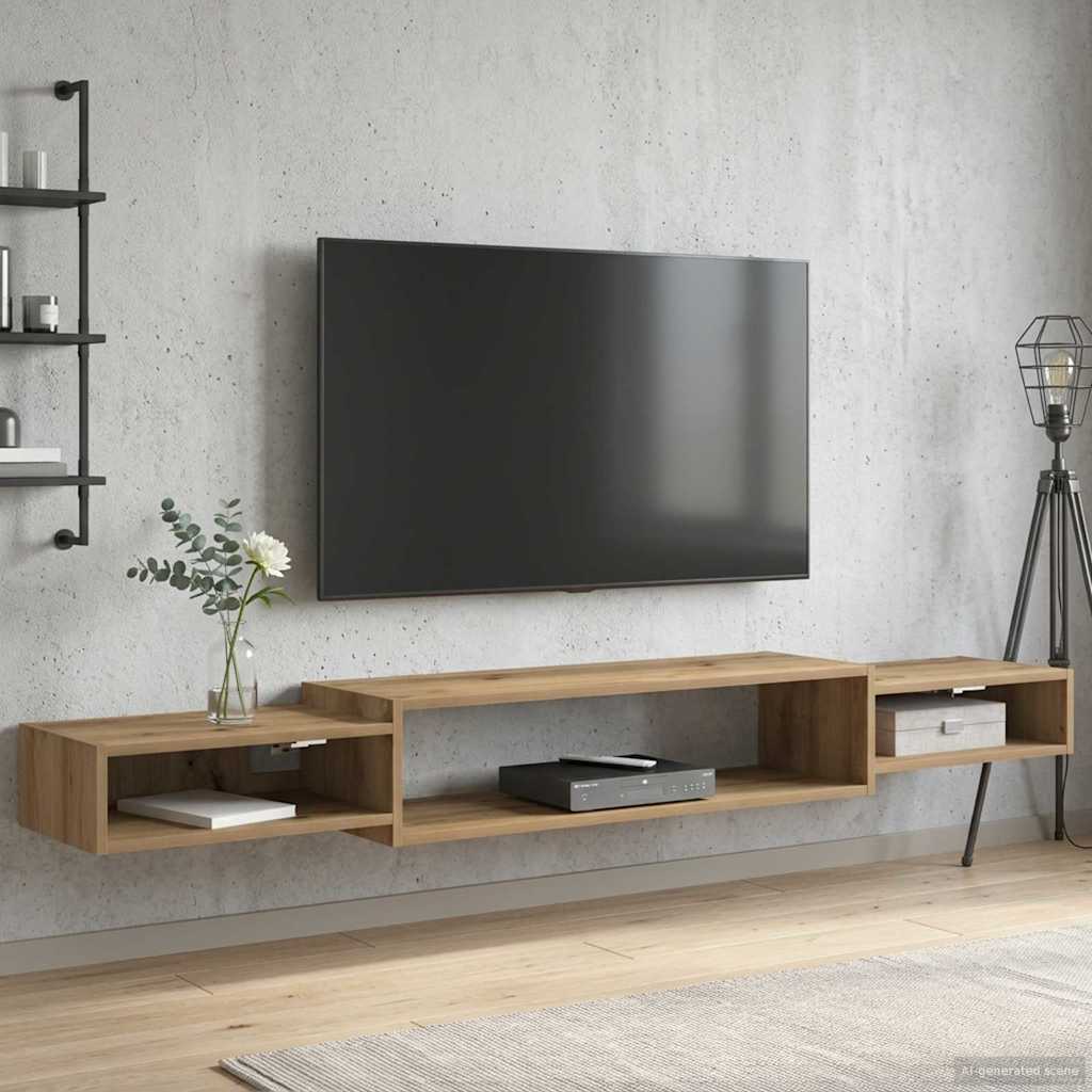 vidaXL Wall-mounted TV Cabinet Wall-Mounted Artisan Oak 1