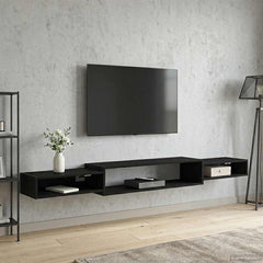 Wall-mounted TV Cabinet Wall-Mounted Length 220 cm Black oak