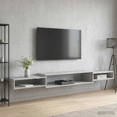 Wall-mounted TV Cabinet Wall-Mounted Length 220 cm Concrete grey