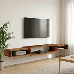 Wall-mounted TV Cabinet Wall-Mounted Length 220 cm Old wood