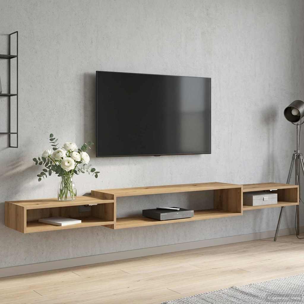 Wall-mounted TV Cabinet Wall-Mounted Length 220 cm Artisan oak