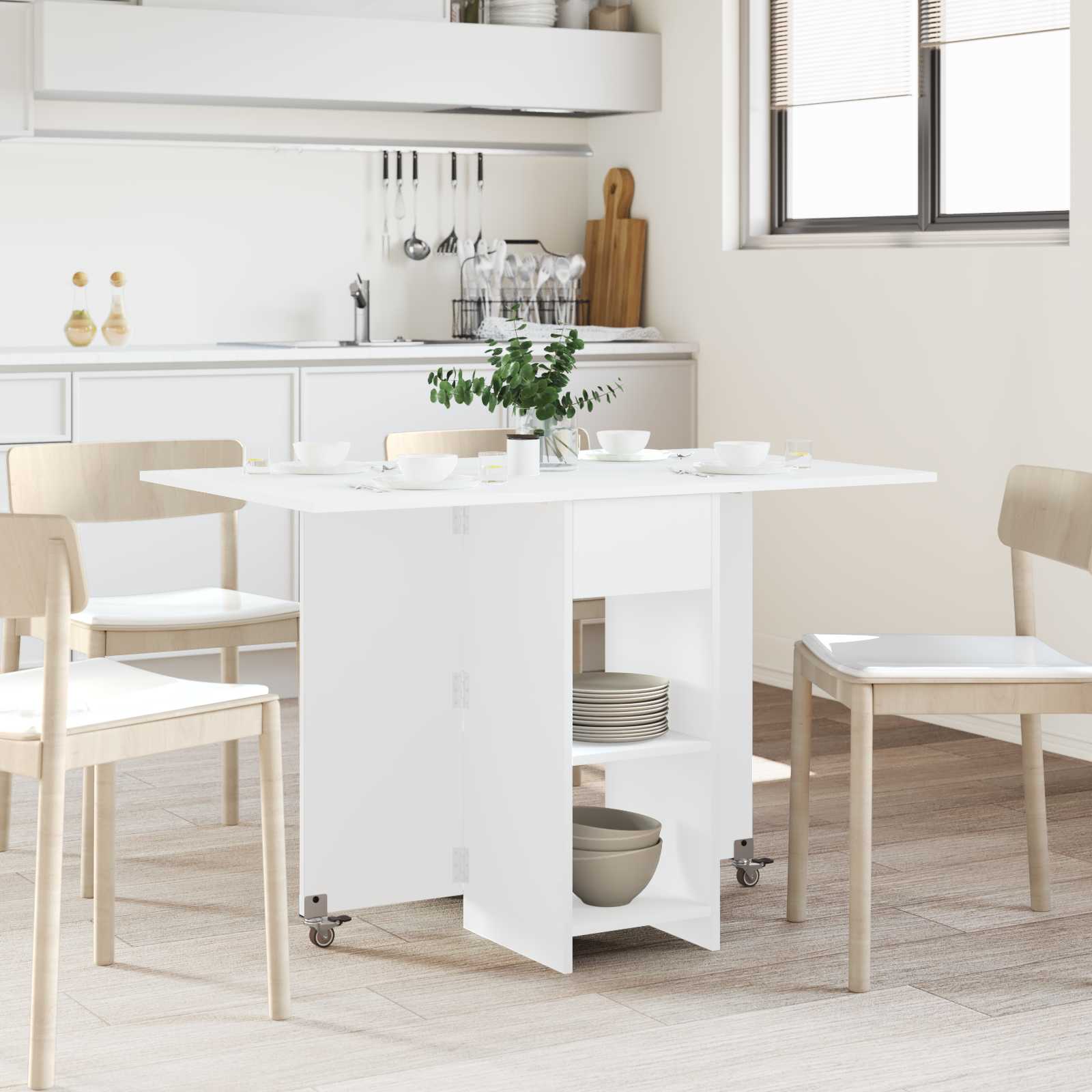 vidaXL Dinning Table 115 x 70 x 75 cm Engineered Wood White 1