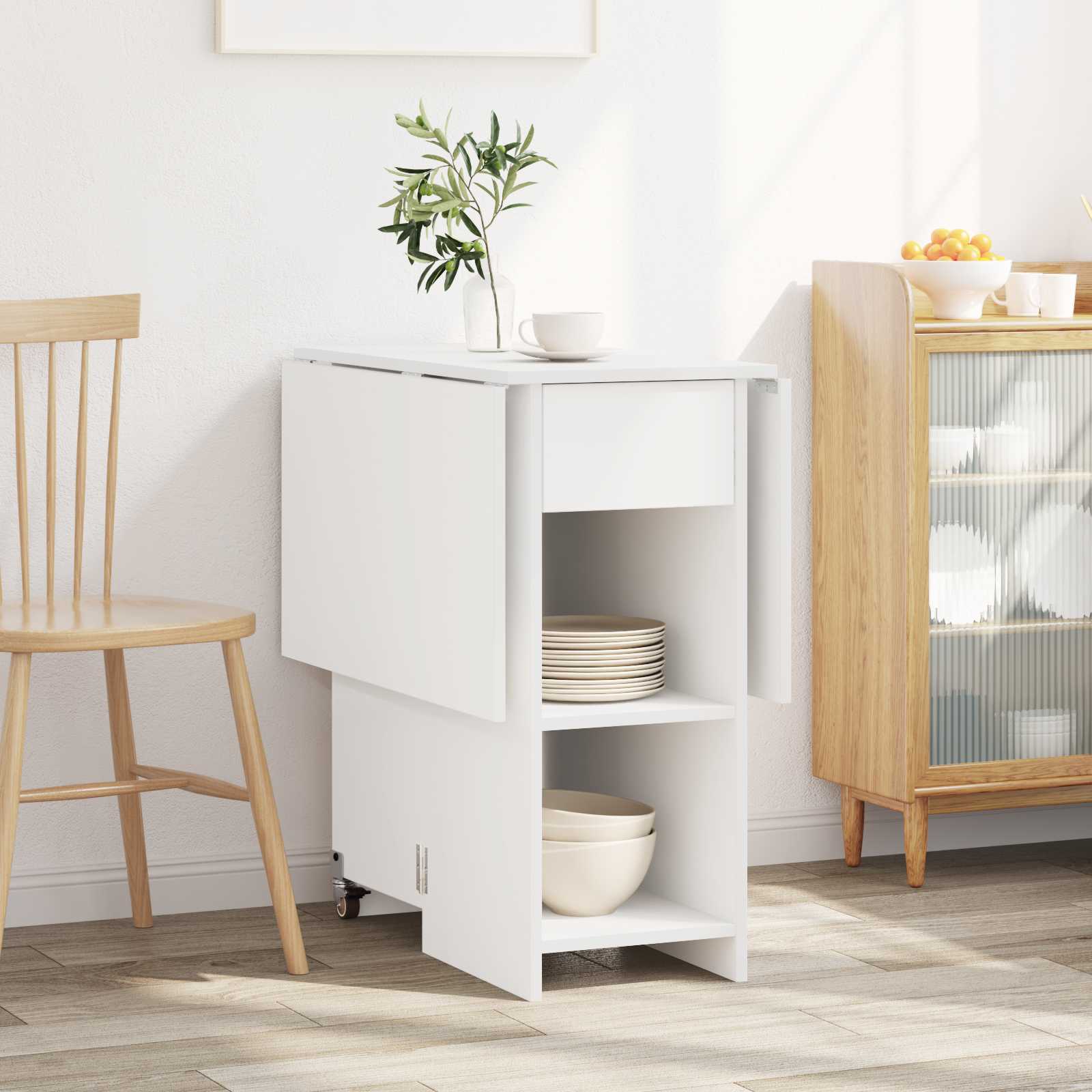 vidaXL Dinning Table 115 x 70 x 75 cm Engineered Wood White 4
