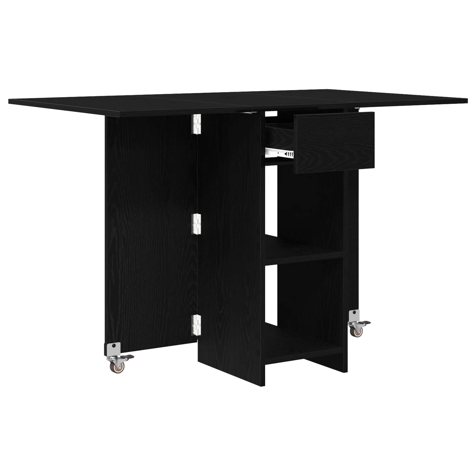 vidaXL Dinning Table 115 x 70 x 75 cm Engineered Wood Black Oak 5