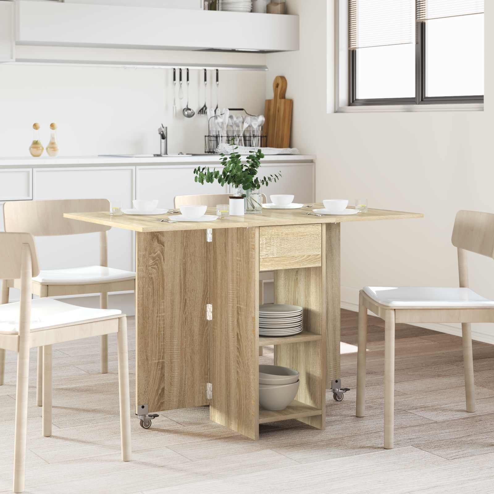 vidaXL Dinning Table 115 x 70 x 75 cm Engineered Wood Sonoma Oak 1