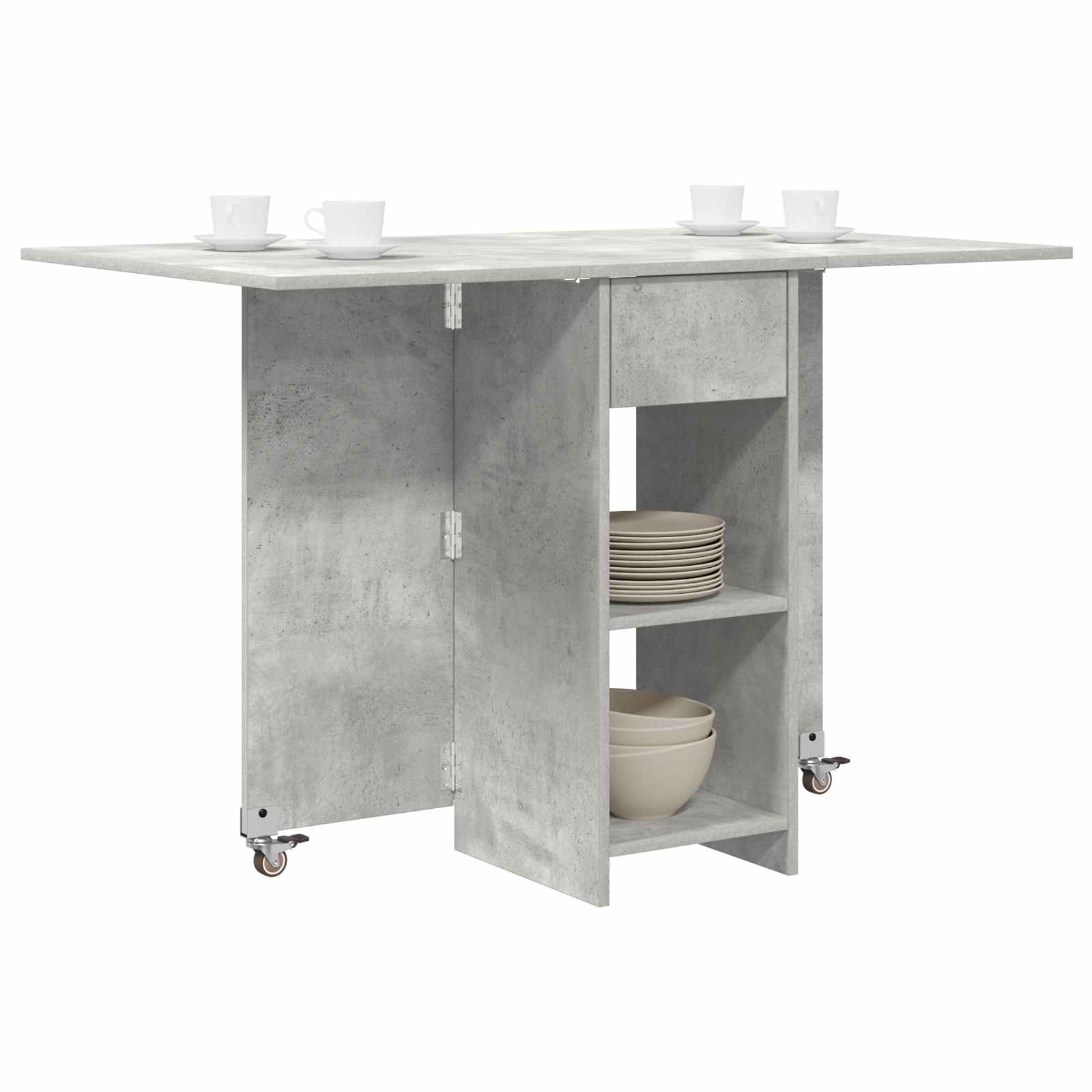vidaXL Dinning Table 115 x 70 x 75 cm Engineered Wood Concrete Grey 3