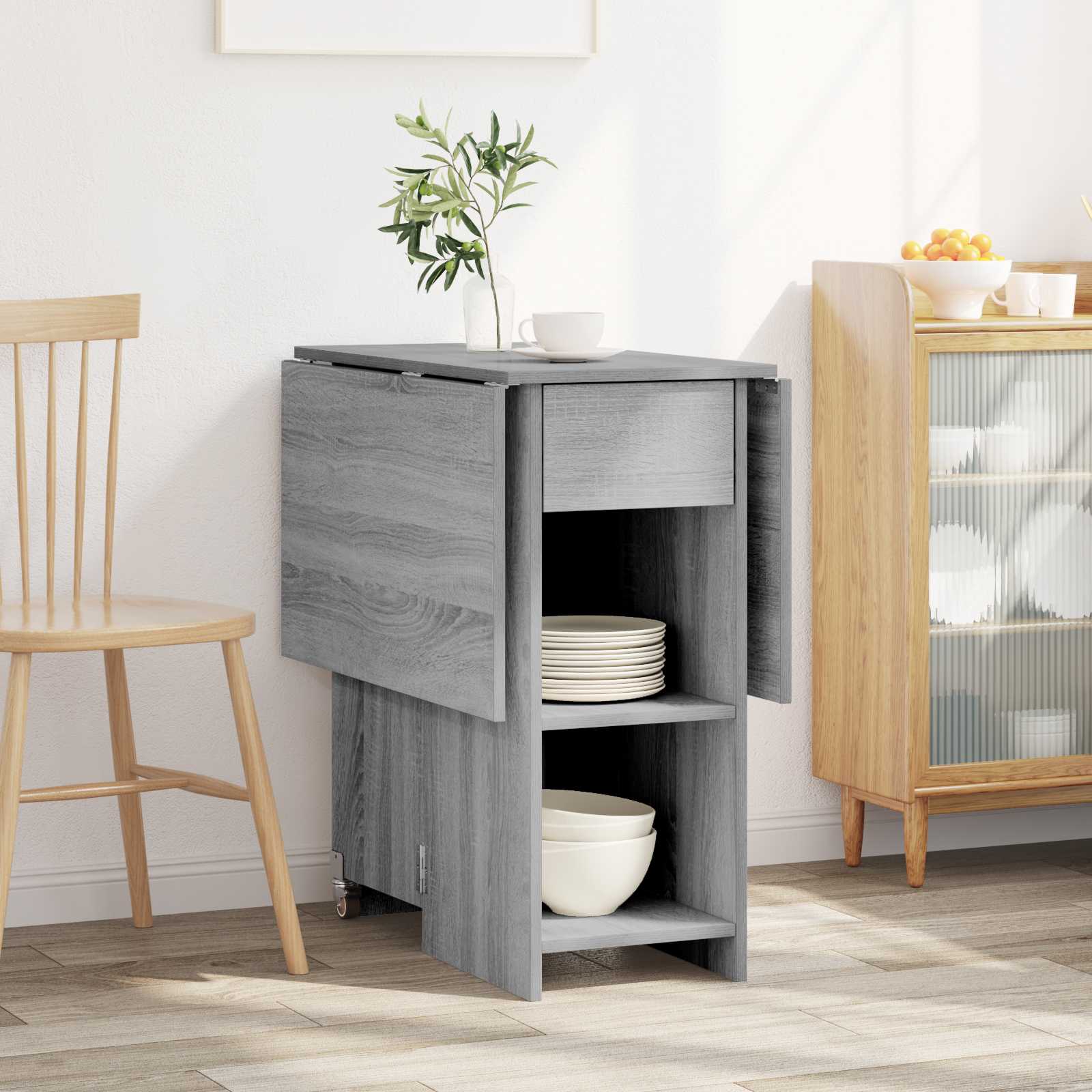 vidaXL Dinning Table 115 x 70 x 75 cm Engineered Wood Grey Sonoma 4