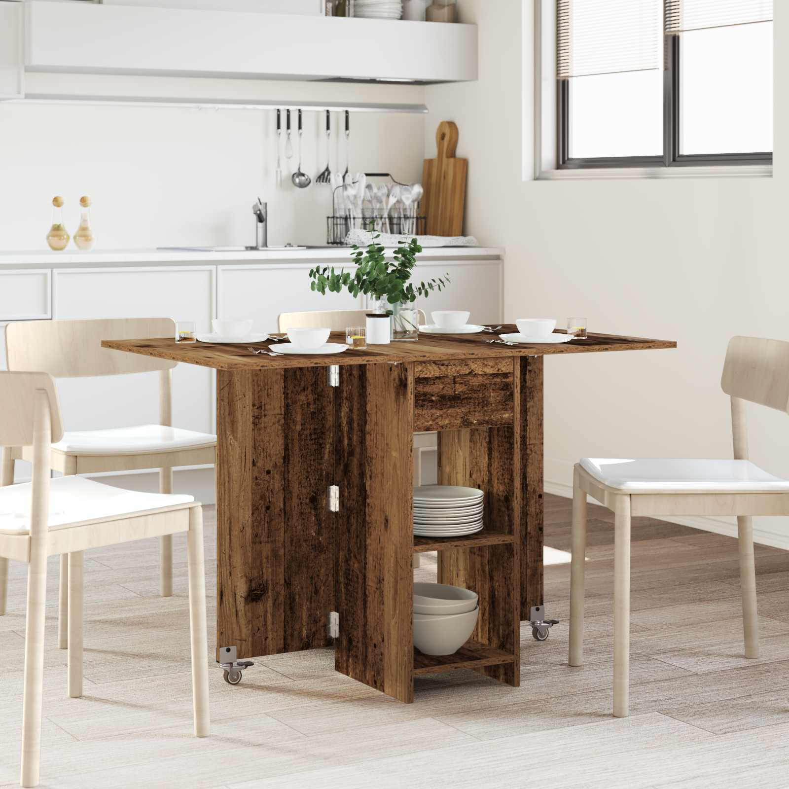 vidaXL Dinning Table 115 x 70 x 75 cm Engineered Wood Old Wood 1