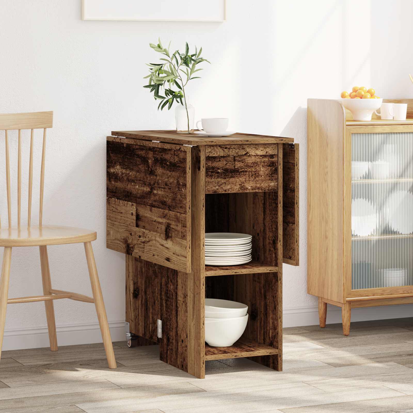 vidaXL Dinning Table 115 x 70 x 75 cm Engineered Wood Old Wood 4