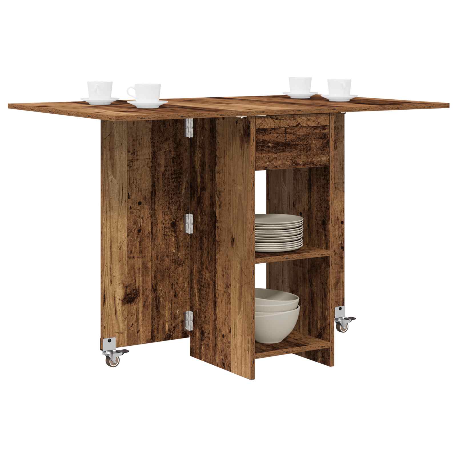 vidaXL Dinning Table 115 x 70 x 75 cm Engineered Wood Old Wood 3