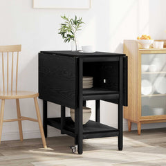 vidaXL Dinning Table 122 x 80 x 76.5 cm Engineered Wood Black Oak 4