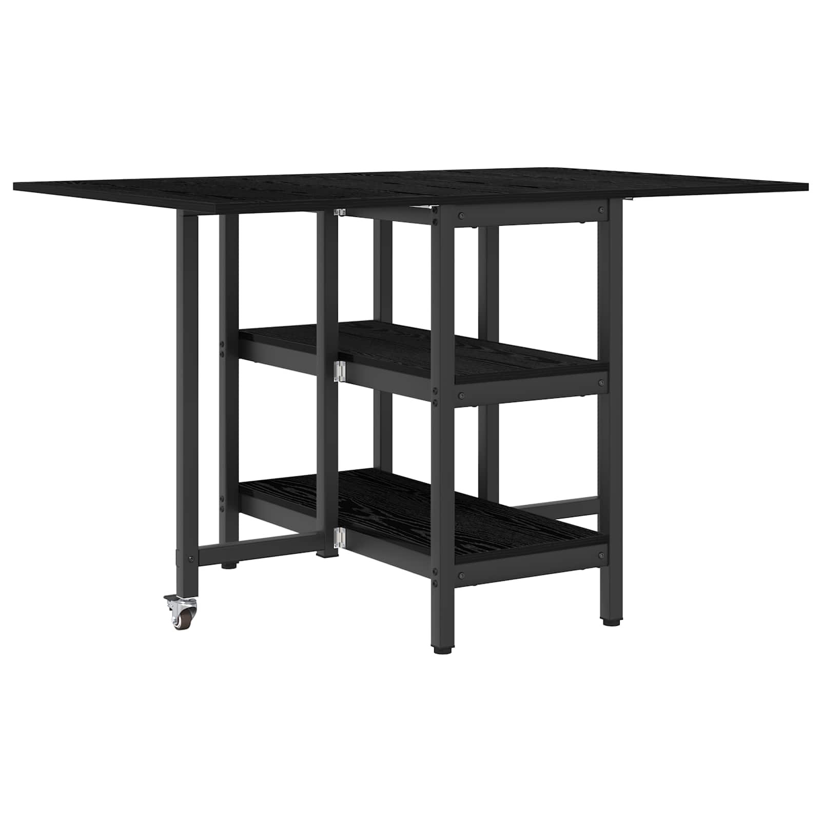 vidaXL Dinning Table 122 x 80 x 76.5 cm Engineered Wood Black Oak 2