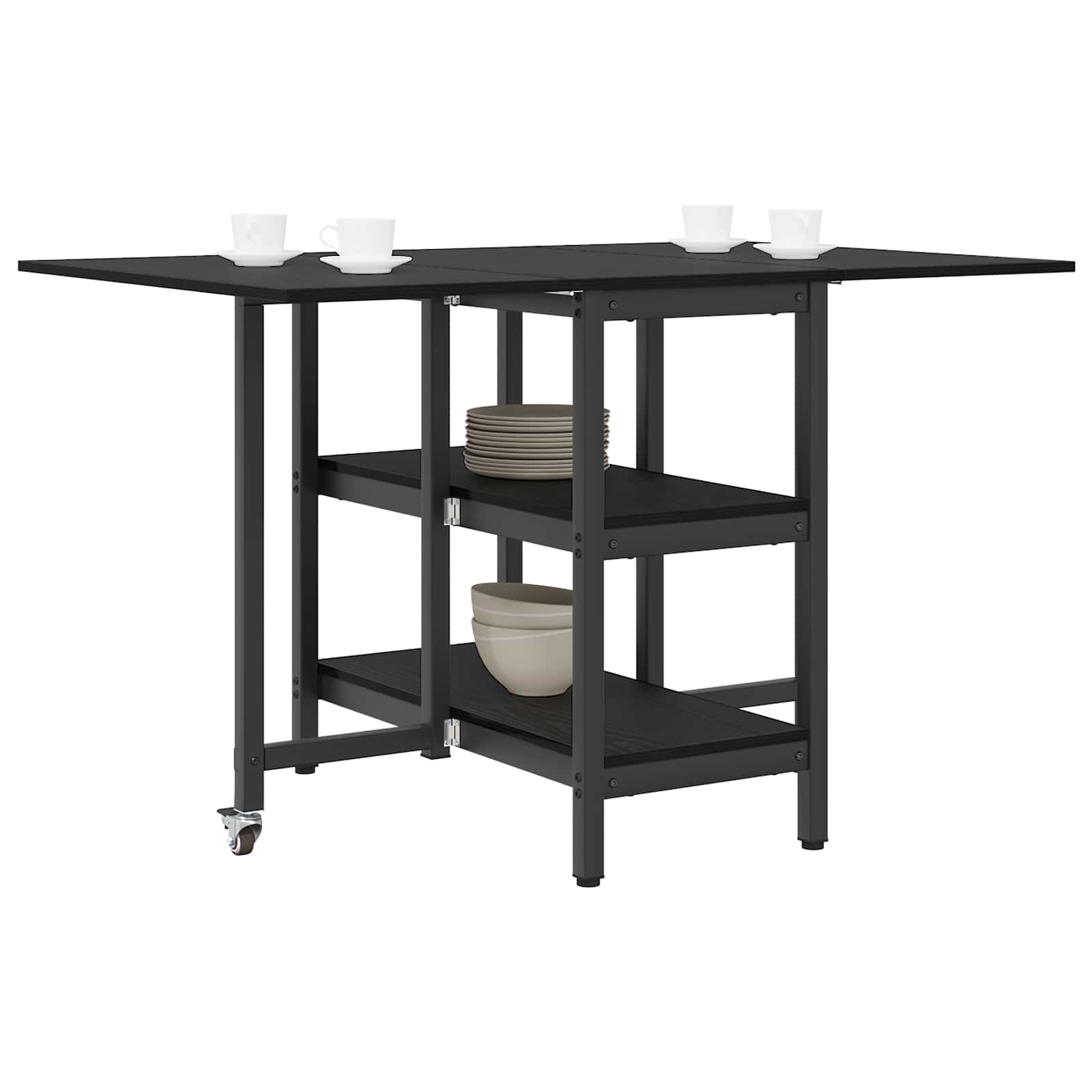 vidaXL Dinning Table 122 x 80 x 76.5 cm Engineered Wood Black Oak 3