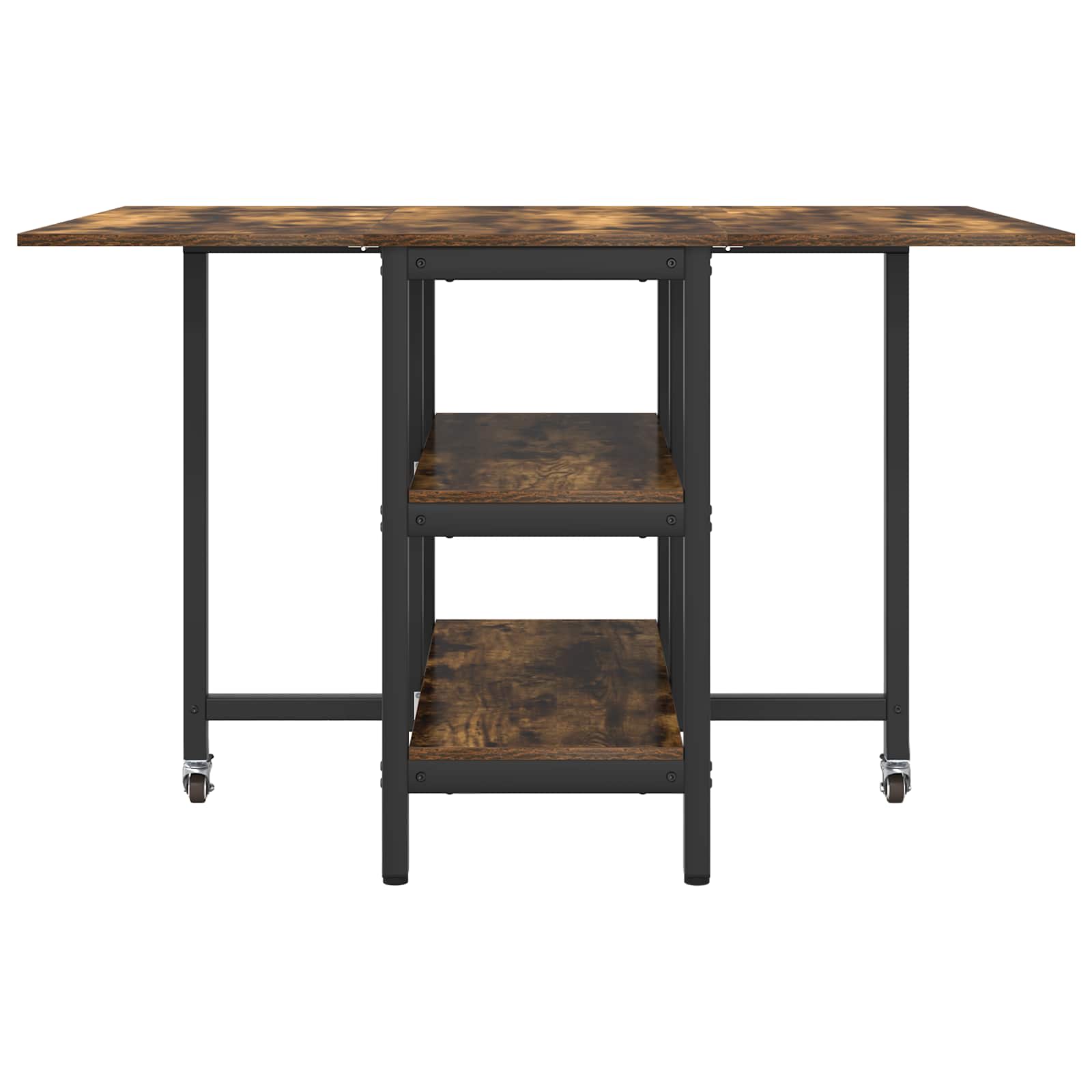 vidaXL Dinning Table 122 x 80 x 76.5 cm Engineered Wood Smoked Oak 5