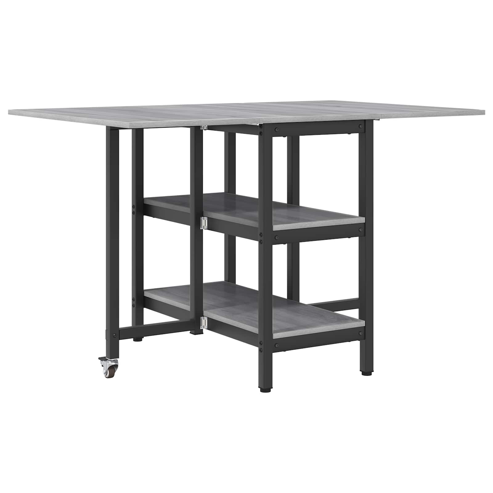 vidaXL Dinning Table 122 x 80 x 76.5 cm Engineered Wood Grey Sonoma 2