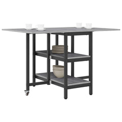 vidaXL Dinning Table 122 x 80 x 76.5 cm Engineered Wood Grey Sonoma 3