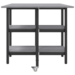 vidaXL Dinning Table 122 x 80 x 76.5 cm Engineered Wood Grey Sonoma 6