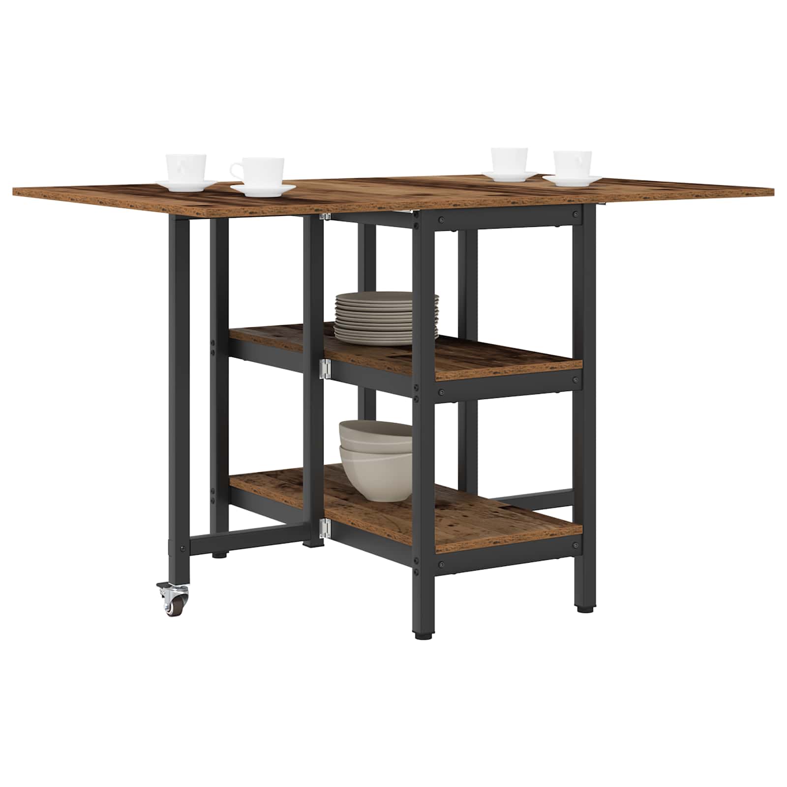 vidaXL Dinning Table 122 x 80 x 76.5 cm Engineered Wood Old Wood 3