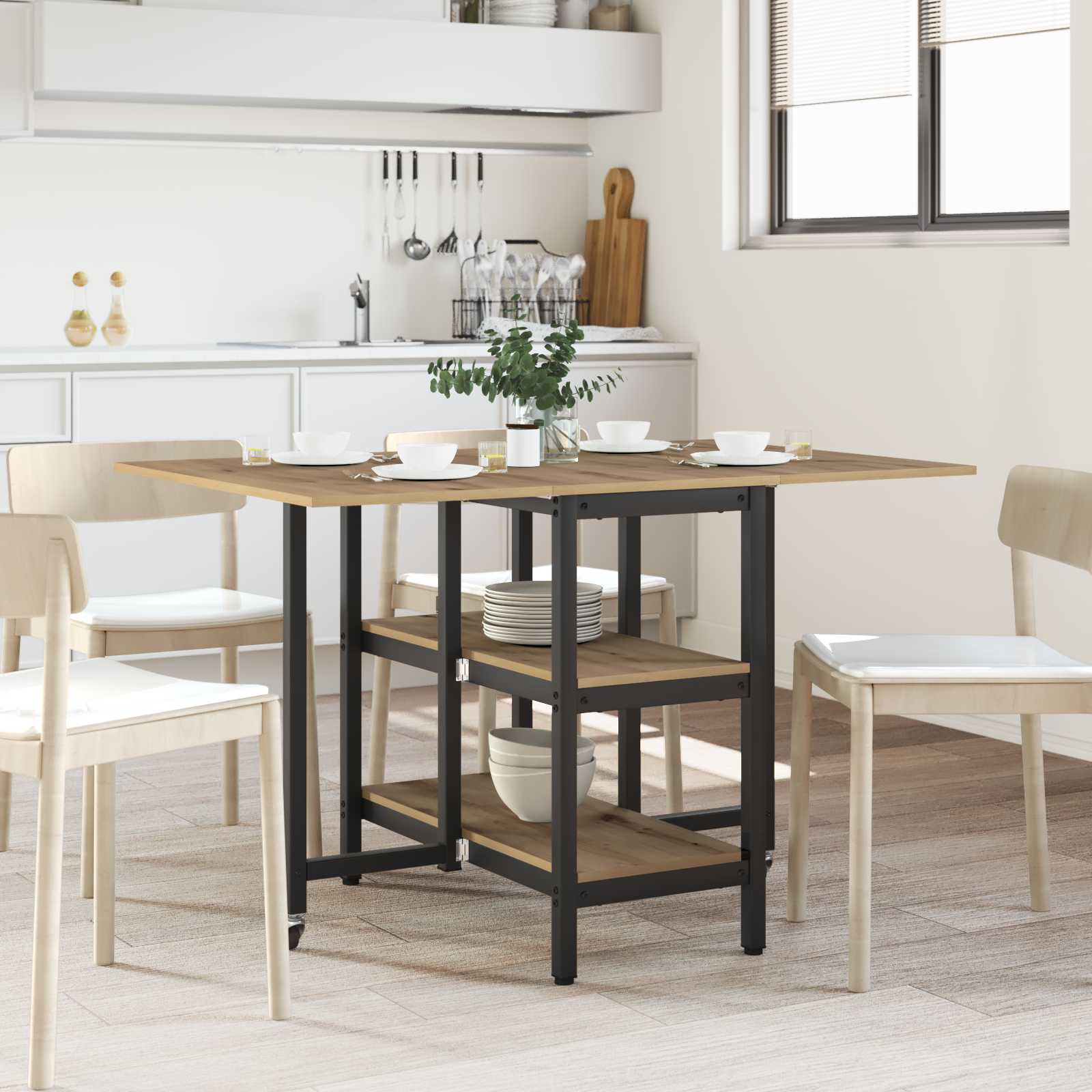 vidaXL Dinning Table 122 x 80 x 76.5 cm Engineered Wood Artisan Oak 1