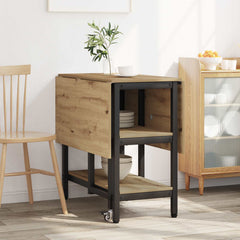 vidaXL Dinning Table 122 x 80 x 76.5 cm Engineered Wood Artisan Oak 4