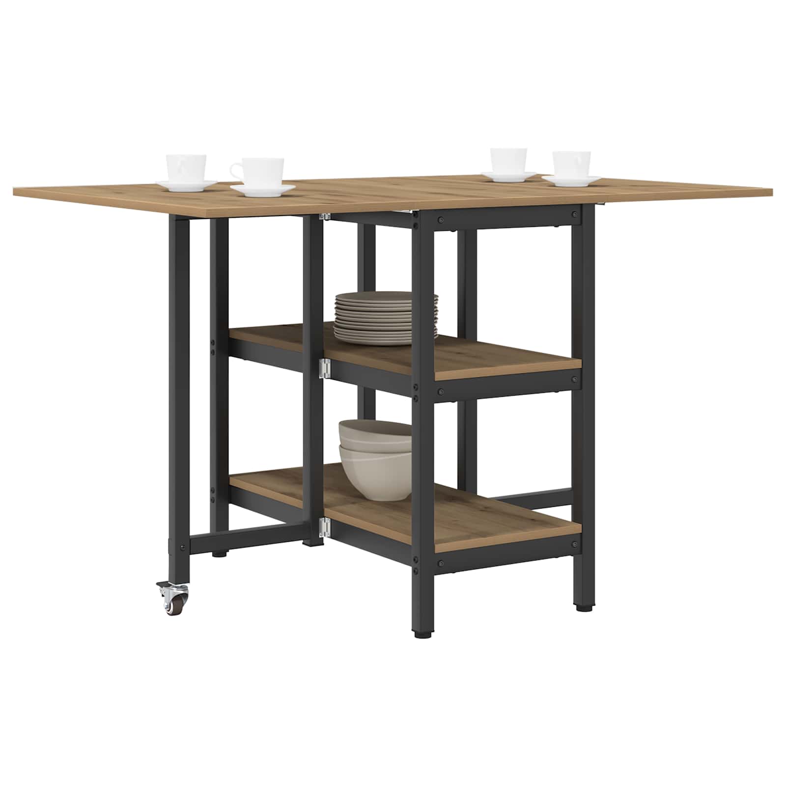 vidaXL Dinning Table 122 x 80 x 76.5 cm Engineered Wood Artisan Oak 3