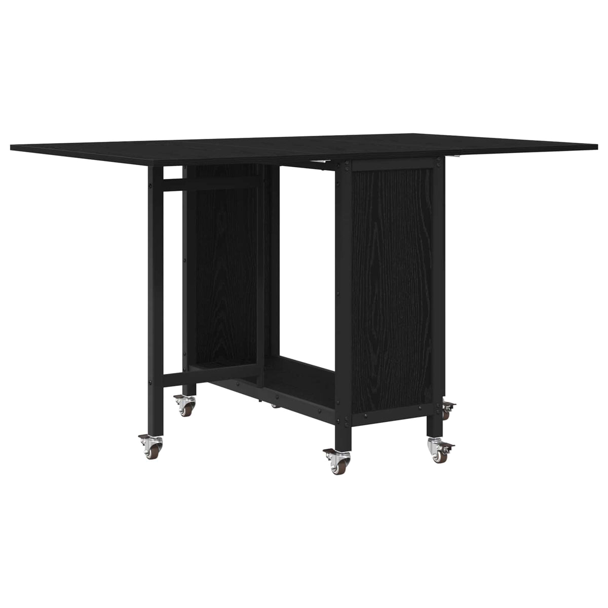 Folding Dining Table with Castors Steel PB