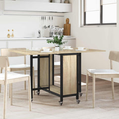 vidaXL Folding Dining Table with Castors 130 x 80 x 76.5 cm steel PB 1