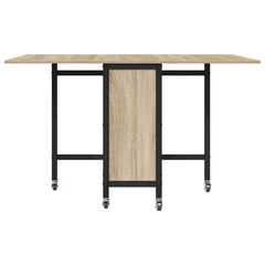 vidaXL Folding Dining Table with Castors 130 x 80 x 76.5 cm steel PB 5