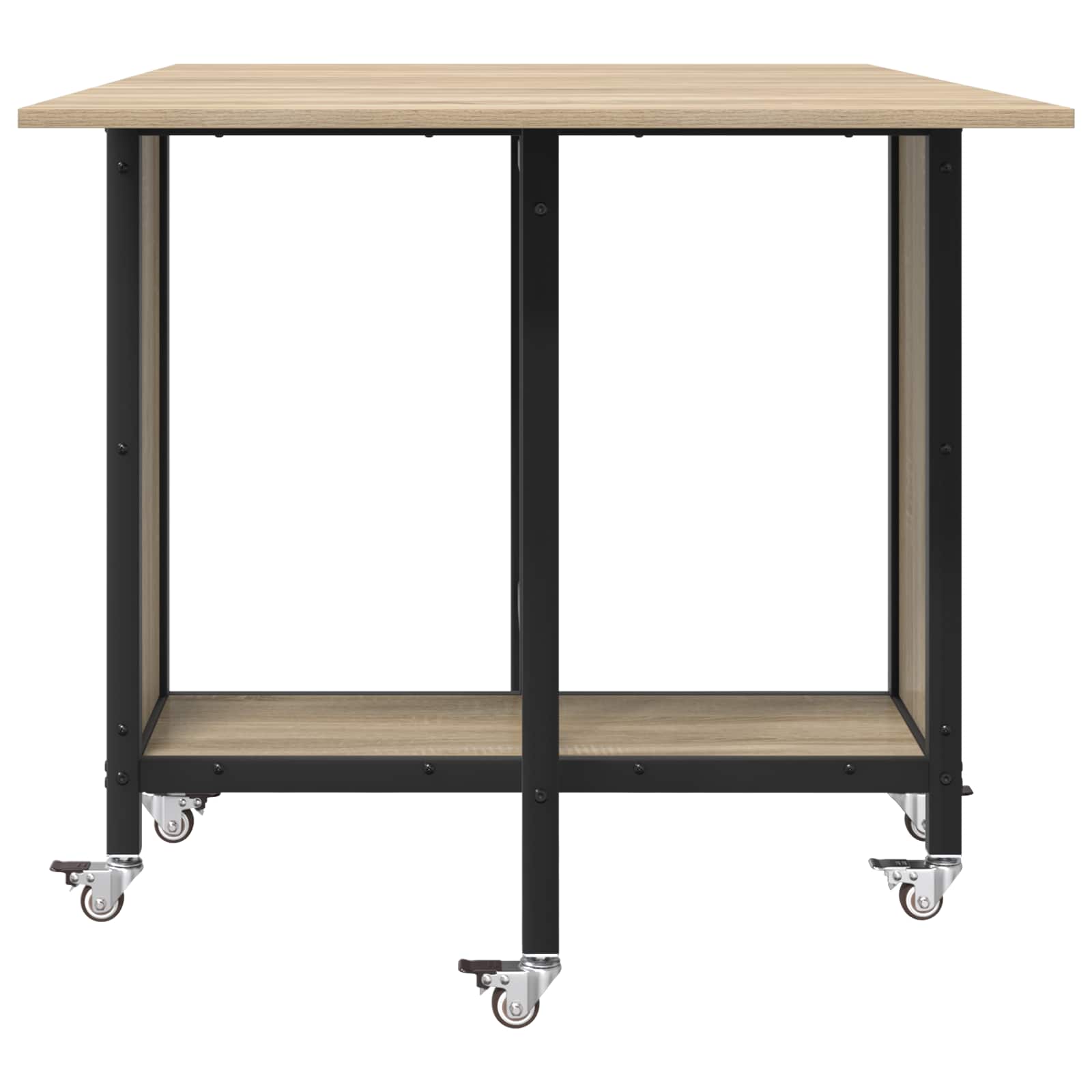 vidaXL Folding Dining Table with Castors 130 x 80 x 76.5 cm steel PB 6