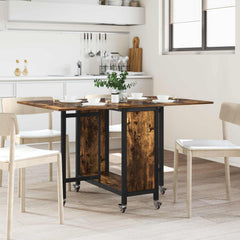 vidaXL Folding Dining Table with Castors 130 x 80 x 76.5 cm steel PB 1