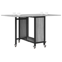 vidaXL Folding Dining Table with Castors 130 x 80 x 76.5 cm steel PB 3
