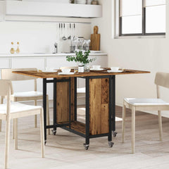 vidaXL Folding Dining Table with Castors 130 x 80 x 76.5 cm steel PB 1