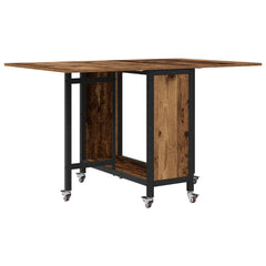 vidaXL Folding Dining Table with Castors 130 x 80 x 76.5 cm steel PB 2