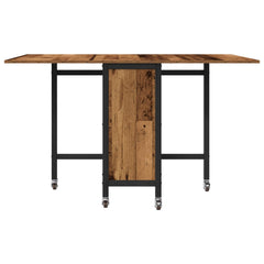 vidaXL Folding Dining Table with Castors 130 x 80 x 76.5 cm steel PB 5