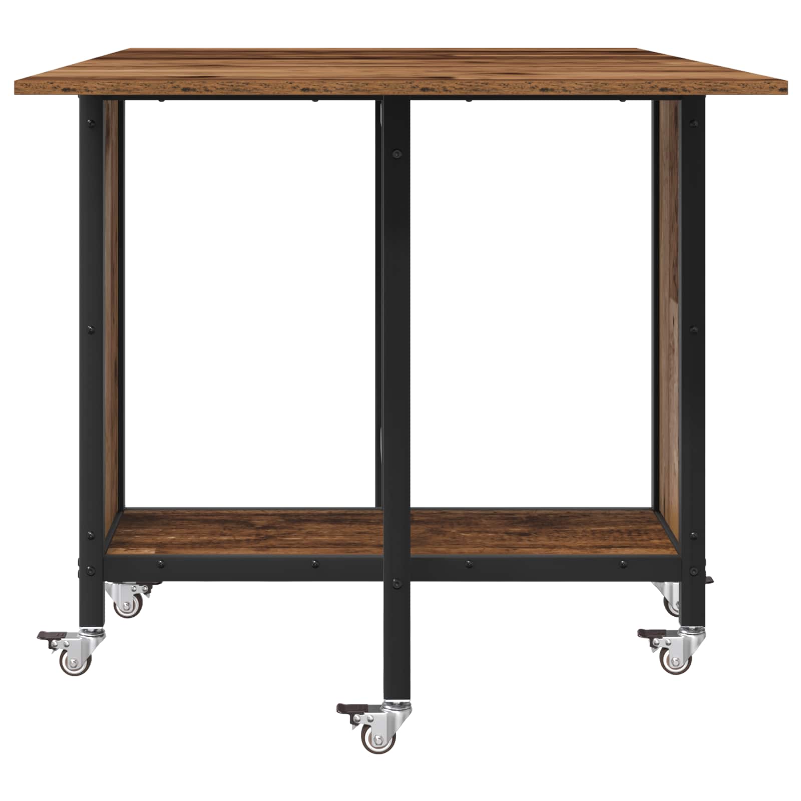 vidaXL Folding Dining Table with Castors 130 x 80 x 76.5 cm steel PB 6
