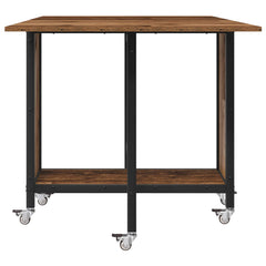 vidaXL Folding Dining Table with Castors 130 x 80 x 76.5 cm steel PB 6