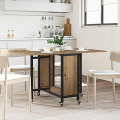 vidaXL Folding Dining Table with Castors 130 x 80 x 76.5 cm steel PB 1