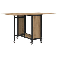 vidaXL Folding Dining Table with Castors 130 x 80 x 76.5 cm steel PB 2