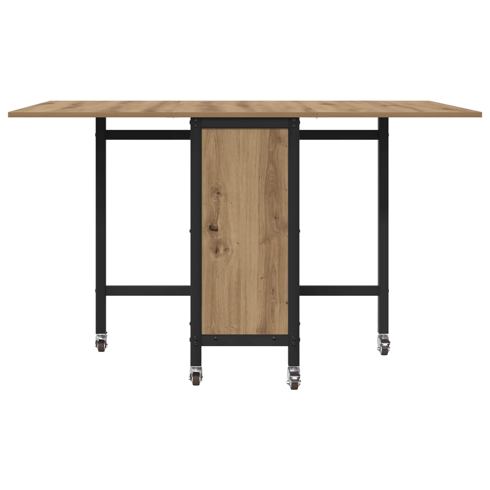 vidaXL Folding Dining Table with Castors 130 x 80 x 76.5 cm steel PB 5