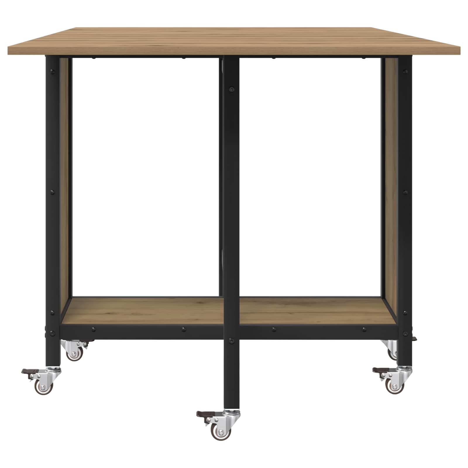 vidaXL Folding Dining Table with Castors 130 x 80 x 76.5 cm steel PB 6