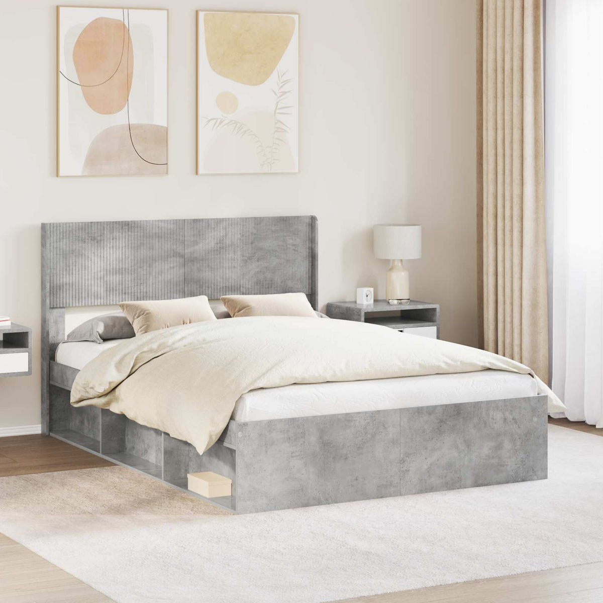 vidaXL Headboard PB Concrete Grey