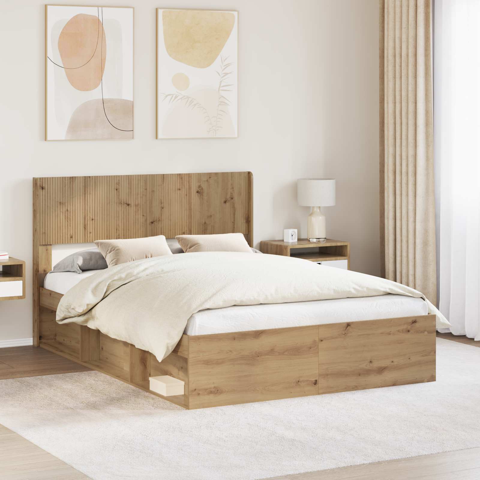 vidaXL Headboard Artisan Oak PB 1