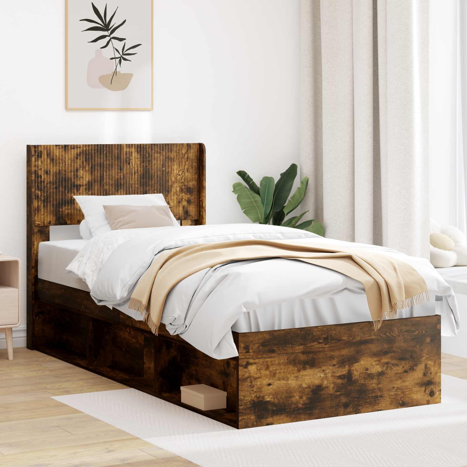 vidaXL Headboard Smoked Oak PB 1