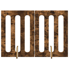 vidaXL Folding Pet Fence 2 pcs Smoked Oak 100.5 x 38 x 70 cm 2