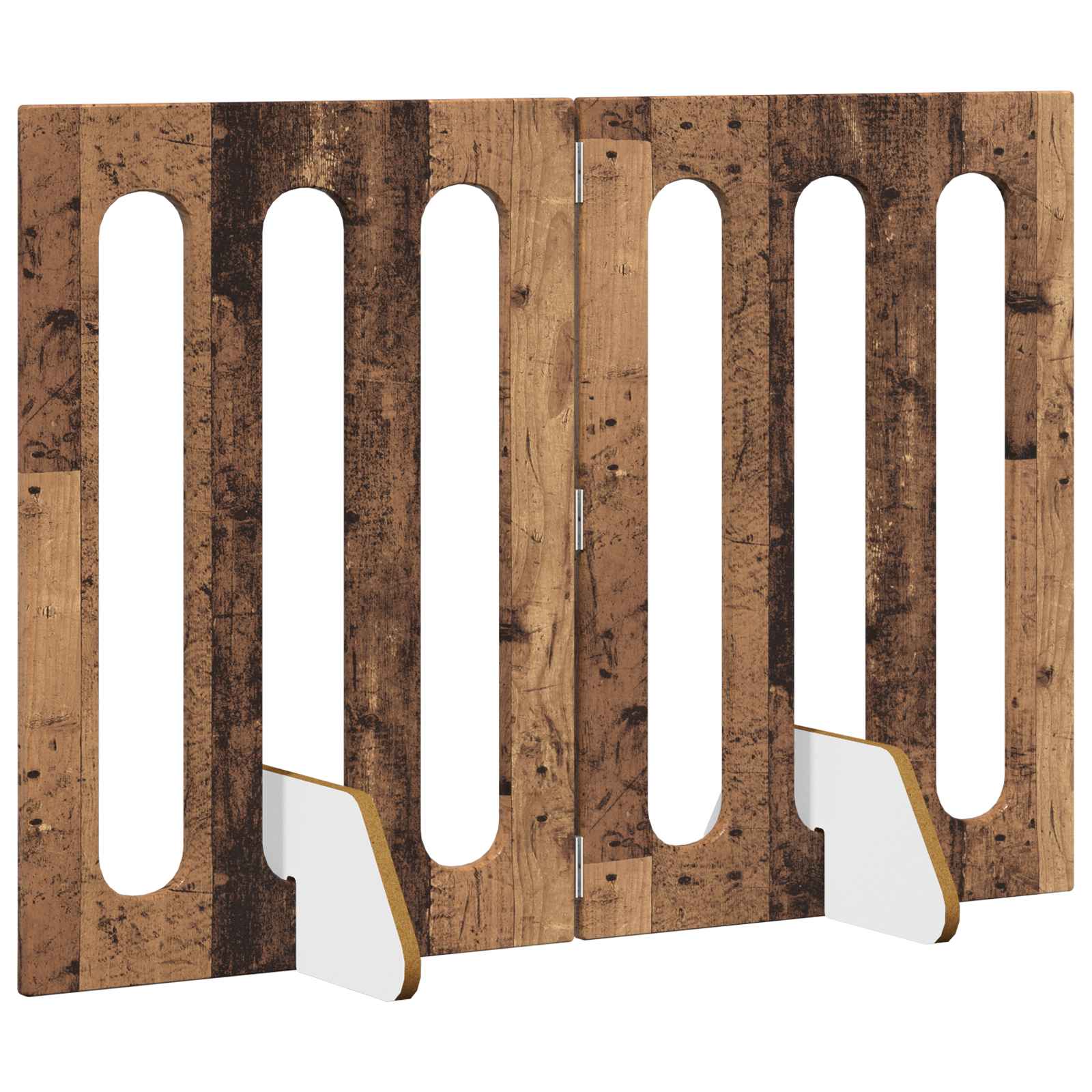 vidaXL Folding Pet Fence 2 pcs Oak Wood 100.5 x 38 x 70 cm 3