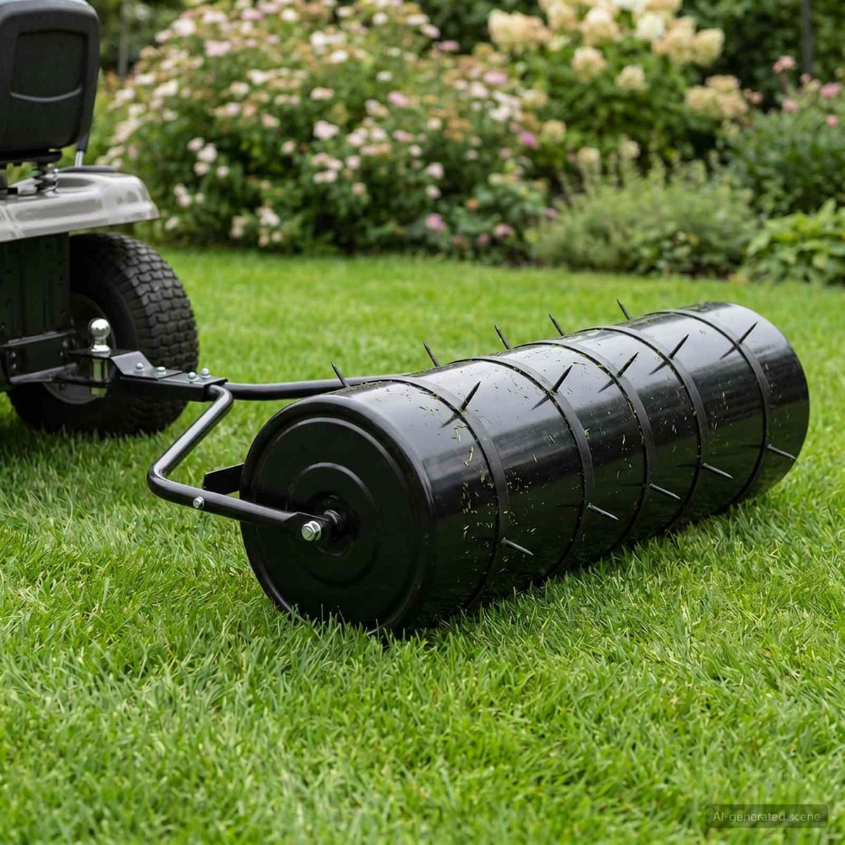Garden Lawn Roller Pull with Aerator Clamps Ø Steel without handle (8 spikes)