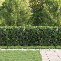 vidaXL Spike Fence ASTEN 200 x 110 cm Powder-Coated Steel Black 3