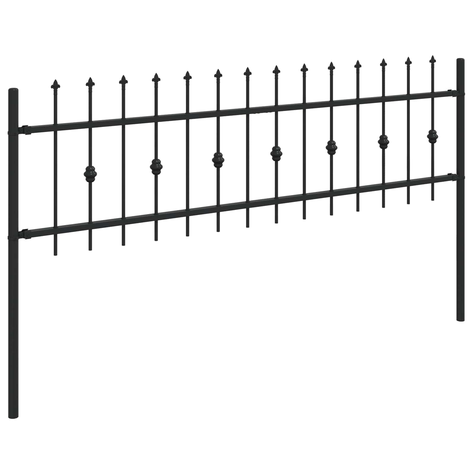 vidaXL Spike Fence ASTEN 200 x 110 cm Powder-Coated Steel Black 4
